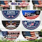 2PCS 250th Anniversary USA Flag, 1.5X3 FT 1776-2026 Fan Flags, 2 Ply Year American Anniversary Flag for Wall, Front Door, Porch, Fence, Outdoor Decorations (Style 1)