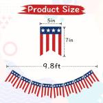 VILIFEVER American String Flag Banner 4th of July Decorations Patriotic Red White Blue Stars and Stripes Bunting, USA Flag Garland for Labor Veterans Day, American Independence Day Decorations