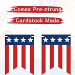 VILIFEVER American String Flag Banner 4th of July Decorations Patriotic Red White Blue Stars and Stripes Bunting, USA Flag Garland for Labor Veterans Day, American Independence Day Decorations