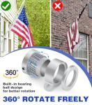 Sinyoeer Stainless Steel Flag Poles, 6 FT Flag Pole for Outside House, Residential or Commerical, 1 Inch Spinning Flag Pole for 3X5 Flag, Silver High Wind Flag Pole (Without Bracket)