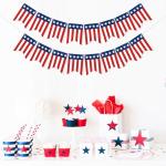 VILIFEVER American String Flag Banner 4th of July Decorations Patriotic Red White Blue Stars and Stripes Bunting, USA Flag Garland for Labor Veterans Day, American Independence Day Decorations