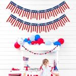 VILIFEVER American String Flag Banner 4th of July Decorations Patriotic Red White Blue Stars and Stripes Bunting, USA Flag Garland for Labor Veterans Day, American Independence Day Decorations
