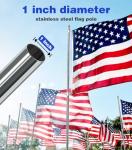 Sinyoeer Stainless Steel Flag Poles, 6 FT Flag Pole for Outside House, Residential or Commerical, 1 Inch Spinning Flag Pole for 3X5 Flag, Silver High Wind Flag Pole (Without Bracket)