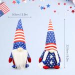 4th of July Decorations - Memorial Day Decorations - 250th Anniversary Patriotic USA Gnomes for Home - Fourth of July for Office, Indoor - 250 Years America Red White Blue Figurines for Independence