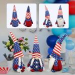 4th of July Decorations - Memorial Day Decorations - 250th Anniversary Patriotic USA Gnomes for Home - Fourth of July for Office, Indoor - 250 Years America Red White Blue Figurines for Independence