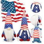 4th of July Decorations - Memorial Day Decorations - 250th Anniversary Patriotic USA Gnomes for Home - Fourth of July for Office, Indoor - 250 Years America Red White Blue Figurines for Independence