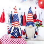 4th of July Decorations - Memorial Day Decorations - 250th Anniversary Patriotic USA Gnomes for Home - Fourth of July for Office, Indoor - 250 Years America Red White Blue Figurines for Independence