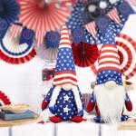 4th of July Decorations - Memorial Day Decorations - 250th Anniversary Patriotic USA Gnomes for Home - Fourth of July for Office, Indoor - 250 Years America Red White Blue Figurines for Independence
