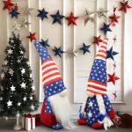 4th of July Decorations - Memorial Day Decorations - 250th Anniversary Patriotic USA Gnomes for Home - Fourth of July for Office, Indoor - 250 Years America Red White Blue Figurines for Independence