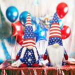 4th of July Decorations - Memorial Day Decorations - 250th Anniversary Patriotic USA Gnomes for Home - Fourth of July for Office, Indoor - 250 Years America Red White Blue Figurines for Independence