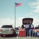 20Ft Telescoping Flag Pole with US Flags & Ball Top