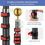 20Ft Telescoping Flag Pole with US Flags & Ball Top