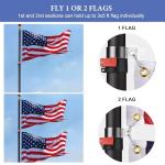 20Ft Telescoping Flag Pole with US Flags & Ball Top