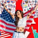 85 PCS USA Temporary Tattoos for Patriotic Celebrations