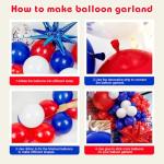 162PCS Red White and Blue Balloon Arch Kit, 4th of July Balloon Garland with Blue Star Balloons, Reusable Party Balloons for Birthday, Graduation, Wedding & Celebration Decorations