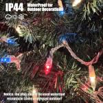 HISHINY Red White Blue 4th of July Patriotic Decorations Lights 100 Count Mini String Lights with White Wire for Outdoor Indoor Christmas,Holiday,Party, Independence Day Decor,UL Certified (21feet)