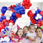 162PCS Red White and Blue Balloon Arch Kit, 4th of July Balloon Garland with Blue Star Balloons, Reusable Party Balloons for Birthday, Graduation, Wedding & Celebration Decorations