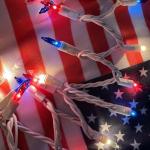 HISHINY Red White Blue 4th of July Patriotic Decorations Lights 100 Count Mini String Lights with White Wire for Outdoor Indoor Christmas,Holiday,Party, Independence Day Decor,UL Certified (21feet)