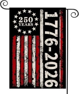 250 Years America Garden Flag, 1776-2026 Commemorative USA 250th Anniversary Banner 4th of July Patriotic Yard Sign Double-Sided Waterproof Flag 12x18 Inch