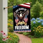 WENWELL 250 year anniversary Garden Flag, 250th birthday Freedom Patriotic Banner Double-Sided with Eagle Design, 1776-2026 Commemorative, 28 x 40 Inch