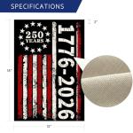 250 Years America Garden Flag, 1776-2026 Commemorative USA 250th Anniversary Banner 4th of July Patriotic Yard Sign Double-Sided Waterproof Flag 12x18 Inch