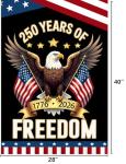 WENWELL 250 year anniversary Garden Flag, 250th birthday Freedom Patriotic Banner Double-Sided with Eagle Design, 1776-2026 Commemorative, 28 x 40 Inch