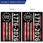 250 Years America Garden Flag, 1776-2026 Commemorative USA 250th Anniversary Banner 4th of July Patriotic Yard Sign Double-Sided Waterproof Flag 12x18 Inch
