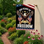 WENWELL 250 year anniversary Garden Flag, 250th birthday Freedom Patriotic Banner Double-Sided with Eagle Design, 1776-2026 Commemorative, 28 x 40 Inch