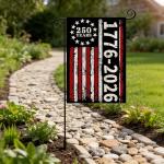 250 Years America Garden Flag, 1776-2026 Commemorative USA 250th Anniversary Banner 4th of July Patriotic Yard Sign Double-Sided Waterproof Flag 12x18 Inch