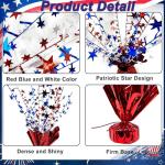 FUBININA 12 Pack 4th of July Table Centerpiece Decoration Metallic Foil Spray Star Burst Patriotic Decoration Independence Day Labor Day Veteran Day Memorial Day Party Supplies, Red White and Blue
