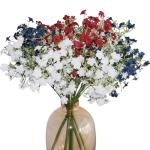 BINFEN 4th of July Artificial Flowers Decor Indoor, 6PCS Red White and Blue Artificial Babys Breath Flowers 17", Patriotic Decor for Floral Arrangement Table Centerpieces (Red, White and Blue)