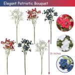 BINFEN 4th of July Artificial Flowers Decor Indoor, 6PCS Red White and Blue Artificial Babys Breath Flowers 17", Patriotic Decor for Floral Arrangement Table Centerpieces (Red, White and Blue)