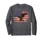 Bald Eagle 4th of July Christmas Gift American Flag Country Long Sleeve T-Shirt