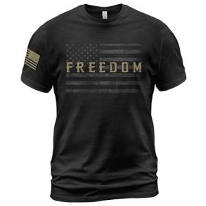 Freedom T Shirt, American Flag Shirt, Freedom Shirts for Men, Patriotic Shirts for Men 4 (Black-M)
