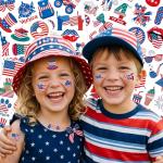 Fourth Of July Patriotic Temporary Tattoos - Memorial Day Decorations Party Favors 4th of July Decorations Party Supplies 4th of July Gift Patriotic Accessories Independence Day Red White Blue USA