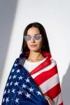 QYVEWY 2 Pack American Flag Sunglasses Bulk for Men Women Classic Patriot Independence Day Supplies (2White frame)