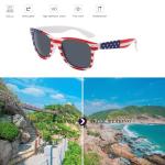 QYVEWY 2 Pack American Flag Sunglasses Bulk for Men Women Classic Patriot Independence Day Supplies (2White frame)