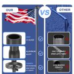 Lezbanz Heavy Duty Flag Pole Kit with Solar Light, 20FT 12 Gauge Hardware Flagpole for Outside House in Ground, 3x5 USA Flag for Residential Commercial Outdoor, Extra Thick Flag Poles, Black