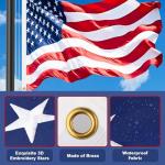 Lezbanz Heavy Duty Flag Pole Kit with Solar Light, 20FT 12 Gauge Hardware Flagpole for Outside House in Ground, 3x5 USA Flag for Residential Commercial Outdoor, Extra Thick Flag Poles, Black