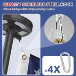 Lezbanz Heavy Duty Flag Pole Kit with Solar Light, 20FT 12 Gauge Hardware Flagpole for Outside House in Ground, 3x5 USA Flag for Residential Commercial Outdoor, Extra Thick Flag Poles, Black