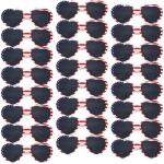 Shyyween 24 Pcs Heart Shaped American Flag Sunglasses Bulk USA Flag Glasses Retro Love Shaped Sunglasses for Women Men Independence Day Patriotic Party Decoration