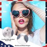 Shyyween 24 Pcs Heart Shaped American Flag Sunglasses Bulk USA Flag Glasses Retro Love Shaped Sunglasses for Women Men Independence Day Patriotic Party Decoration