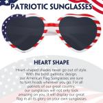 Shyyween 24 Pcs Heart Shaped American Flag Sunglasses Bulk USA Flag Glasses Retro Love Shaped Sunglasses for Women Men Independence Day Patriotic Party Decoration