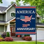 250 Anniversary Garden Flag, 250 Anniversary usa Garden Flag Yard Sign USA 4th of July Patriotic Freedom Banner Double-Sided Waterproof Flag 12x18 Inch