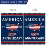 250 Anniversary Garden Flag, 250 Anniversary usa Garden Flag Yard Sign USA 4th of July Patriotic Freedom Banner Double-Sided Waterproof Flag 12x18 Inch