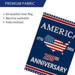 250 Anniversary Garden Flag, 250 Anniversary usa Garden Flag Yard Sign USA 4th of July Patriotic Freedom Banner Double-Sided Waterproof Flag 12x18 Inch