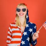 Shyyween 24 Pcs Heart Shaped American Flag Sunglasses Bulk USA Flag Glasses Retro Love Shaped Sunglasses for Women Men Independence Day Patriotic Party Decoration