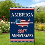 250 Anniversary Garden Flag, 250 Anniversary usa Garden Flag Yard Sign USA 4th of July Patriotic Freedom Banner Double-Sided Waterproof Flag 12x18 Inch