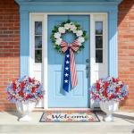 TORONTOKYO 24pcs 4th of July Red White Blue Flowers, Artificial Babys Breath Flowers Fake Silk Patriotic Flowers for Independence Day Home Decor Floral Arrangement Table Centerpieces