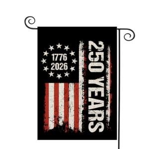 WENWELL 250 Years Anniversary Garden Flag,Blessings 250th Freedom Patriotic Banner Double, Sided with Stars and Stripes Design,1776-2026 Commemorative, 12x18 Inch